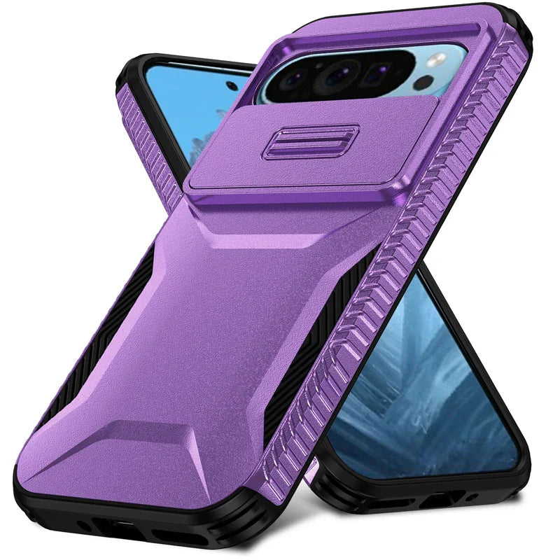 Durable Phone Case with Slide Lens Protector