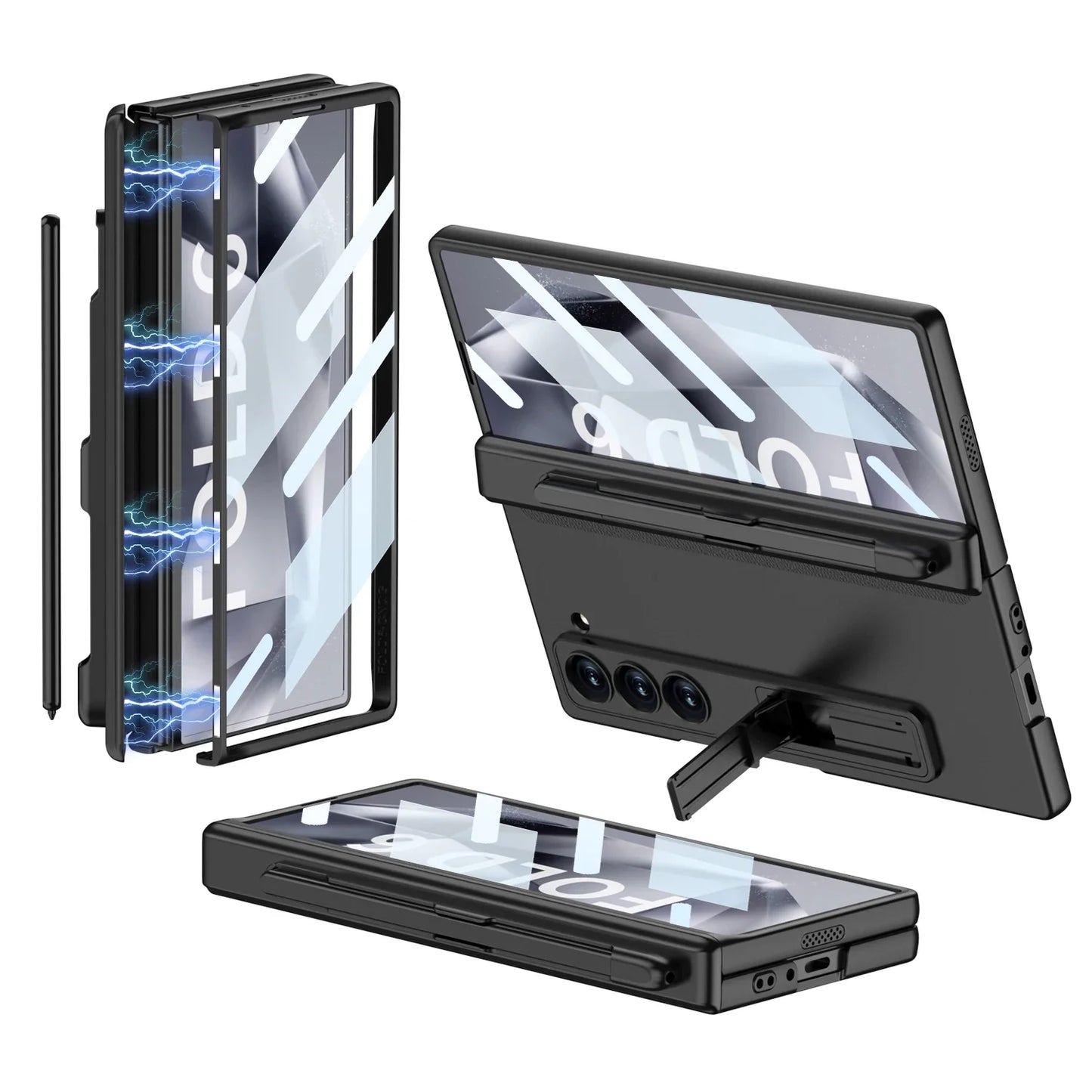 Durable Phone Cover with Stand and Stylus Holder for Samsung Galaxy Z Fold 6