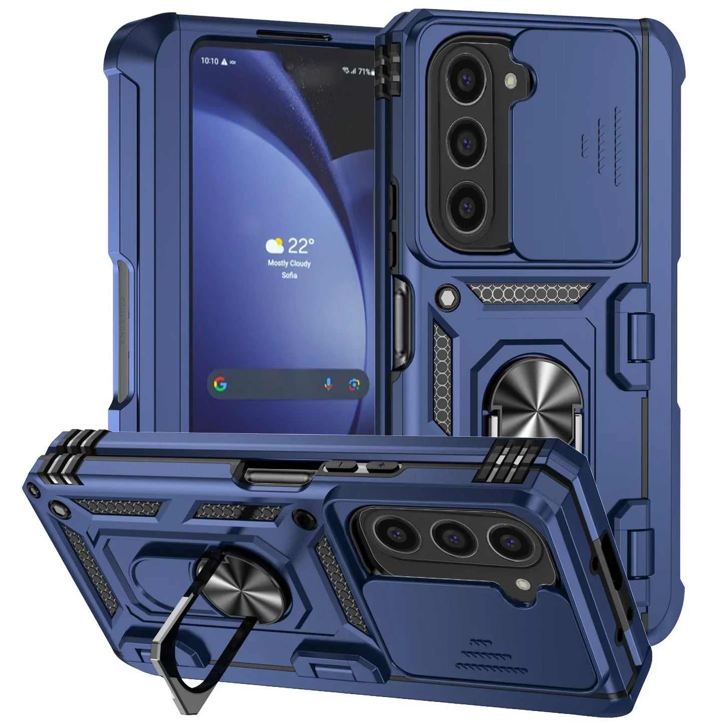 Tough Protective Phone Case with Stand & Lens Cover