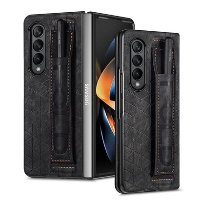 Premium Leather Phone Case With Stylus Holder For Samsung Galaxy Z Fold 4