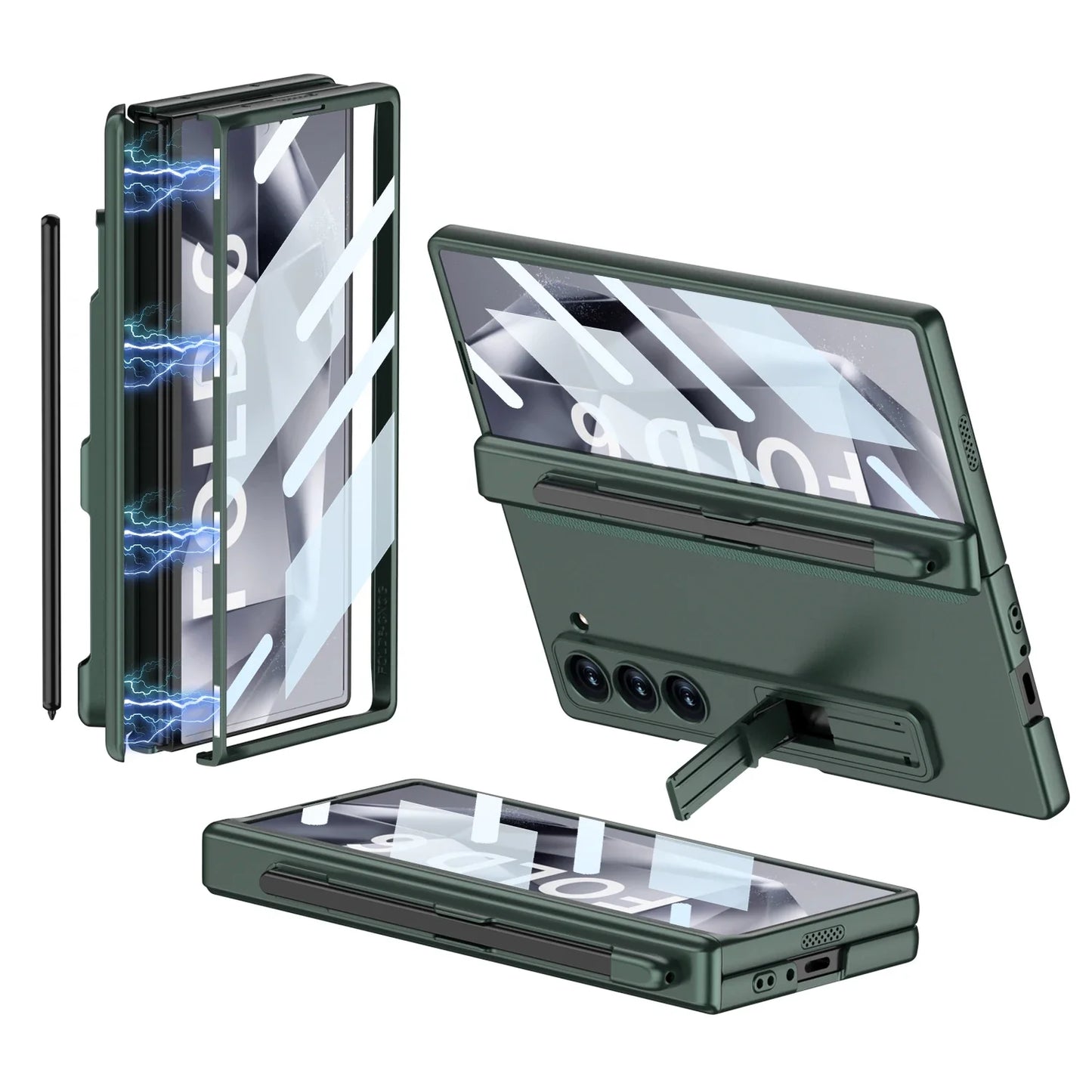Durable Phone Cover with Stand and Stylus Holder for Samsung Galaxy Z Fold 6