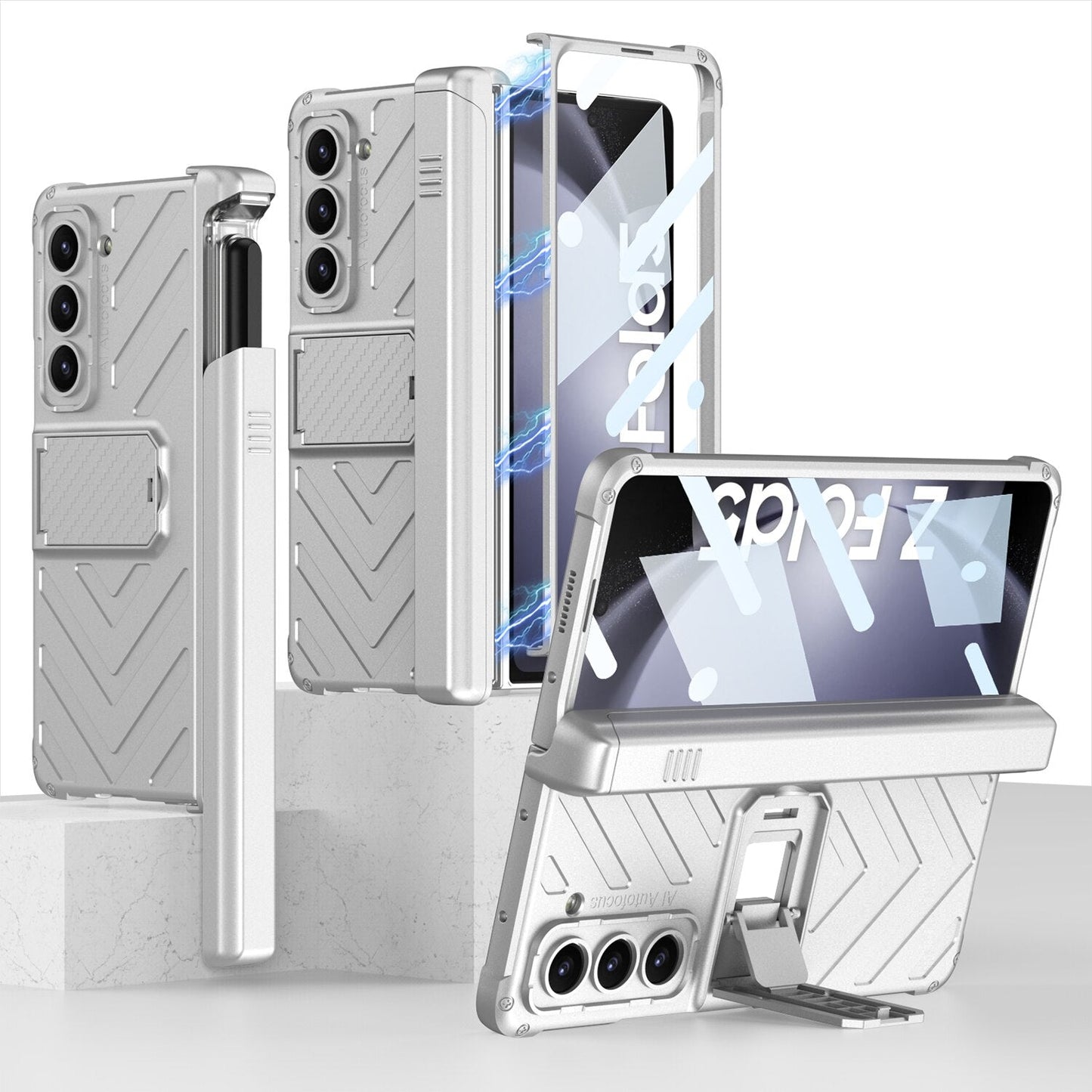 Durable Phone Case with Stylus Holder and Stand for Galaxy Z Fold 5
