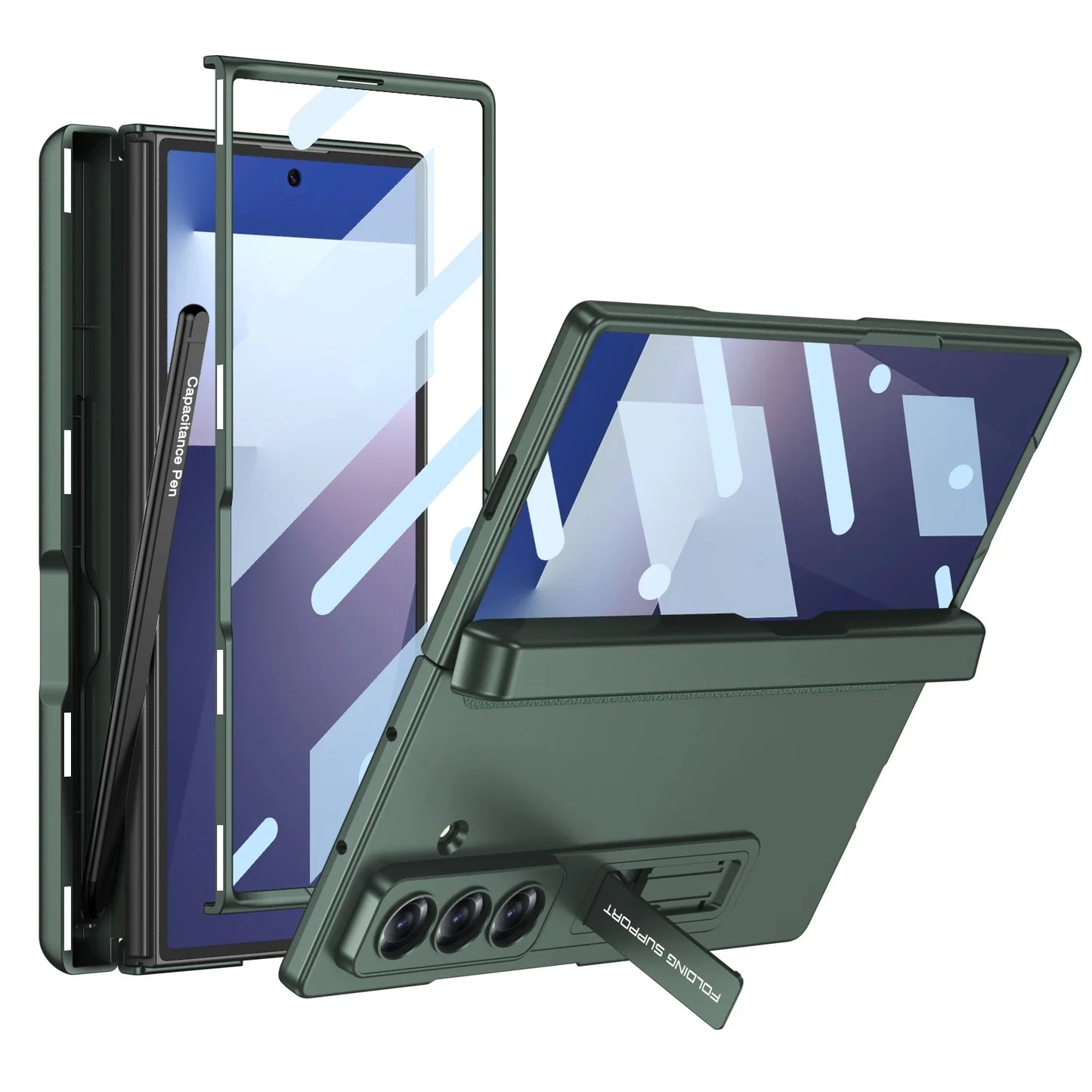 Clear Phone Case with Stand and Stylus Holder