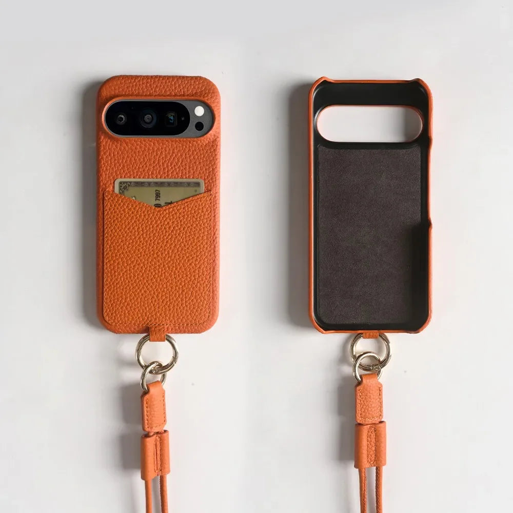 Small Leather Phone Pouch with Card Slot for Pixel