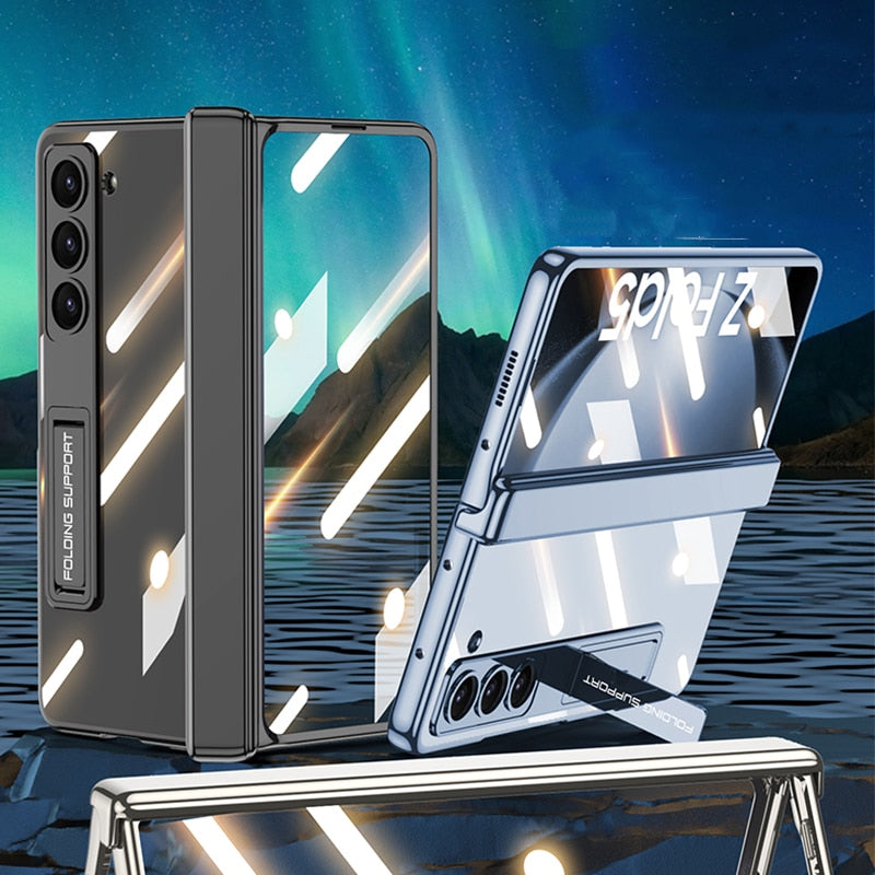 Clear Phone Case with Kickstand for Samsung Galaxy Z Fold 5 - OmgCases