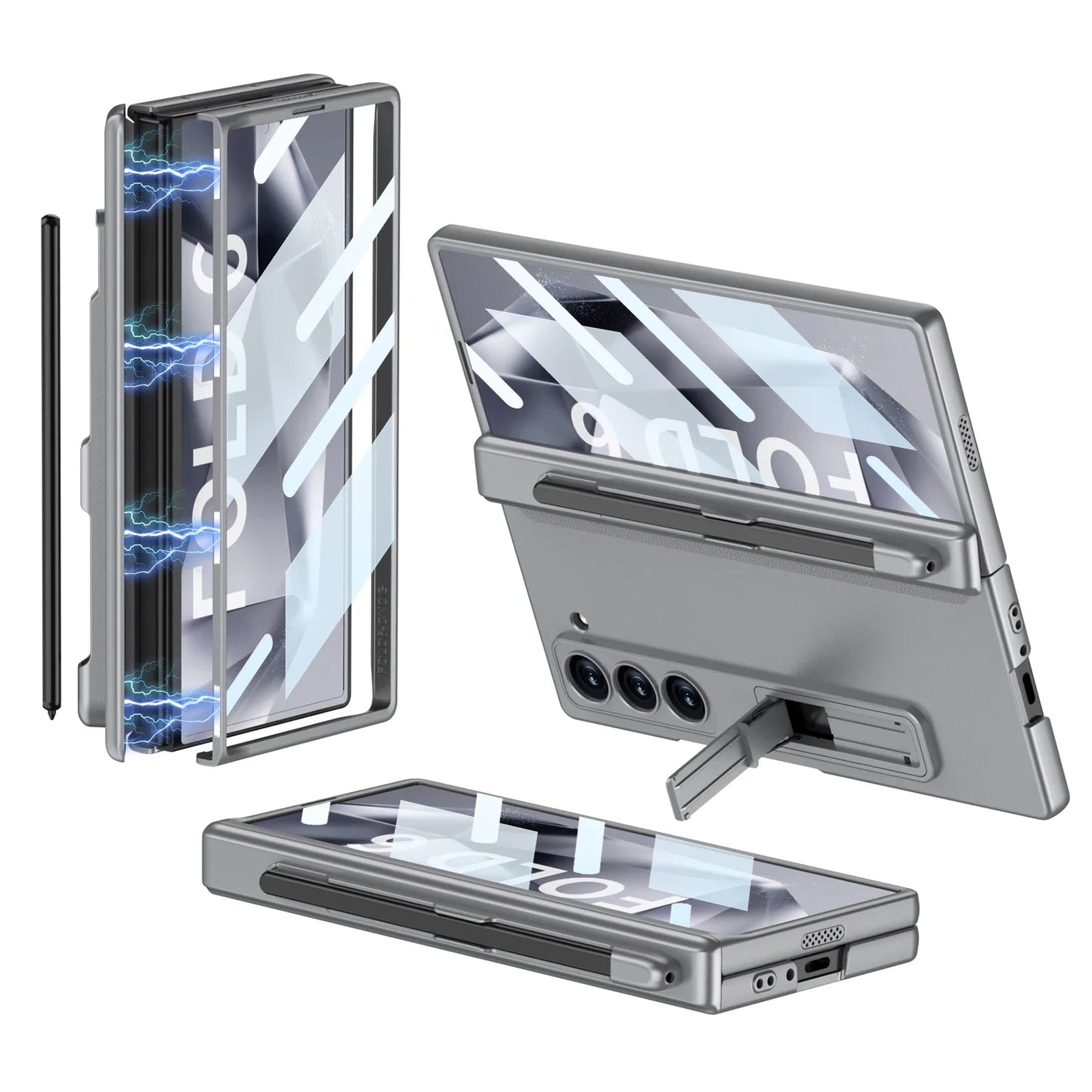 Durable Phone Cover with Stand and Stylus Holder for Samsung Galaxy Z Fold 6