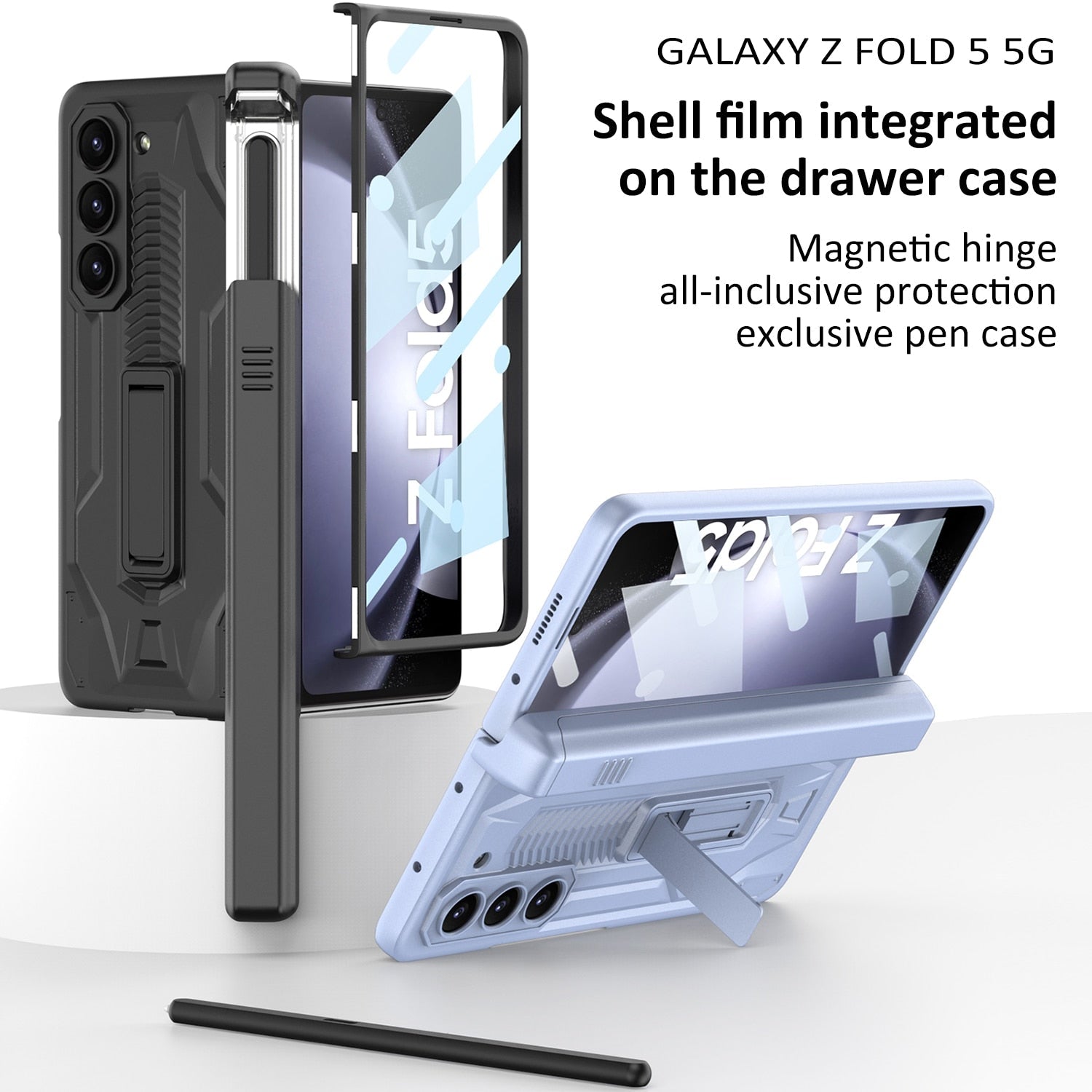 Durable Phone Case with Stand and Stylus Holder for Samsung Galaxy Z Fold 5 - OmgCases