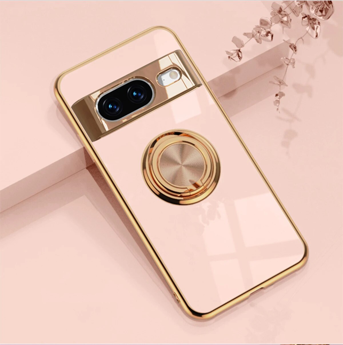Premium Metal Phone Case with Ring Holder for Google Pixel 8