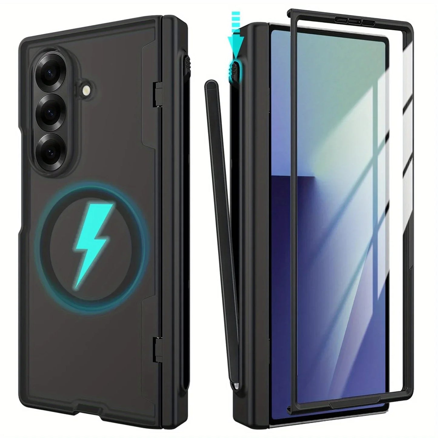 Clear Phone Case with Stylus Holder for Z Fold 7