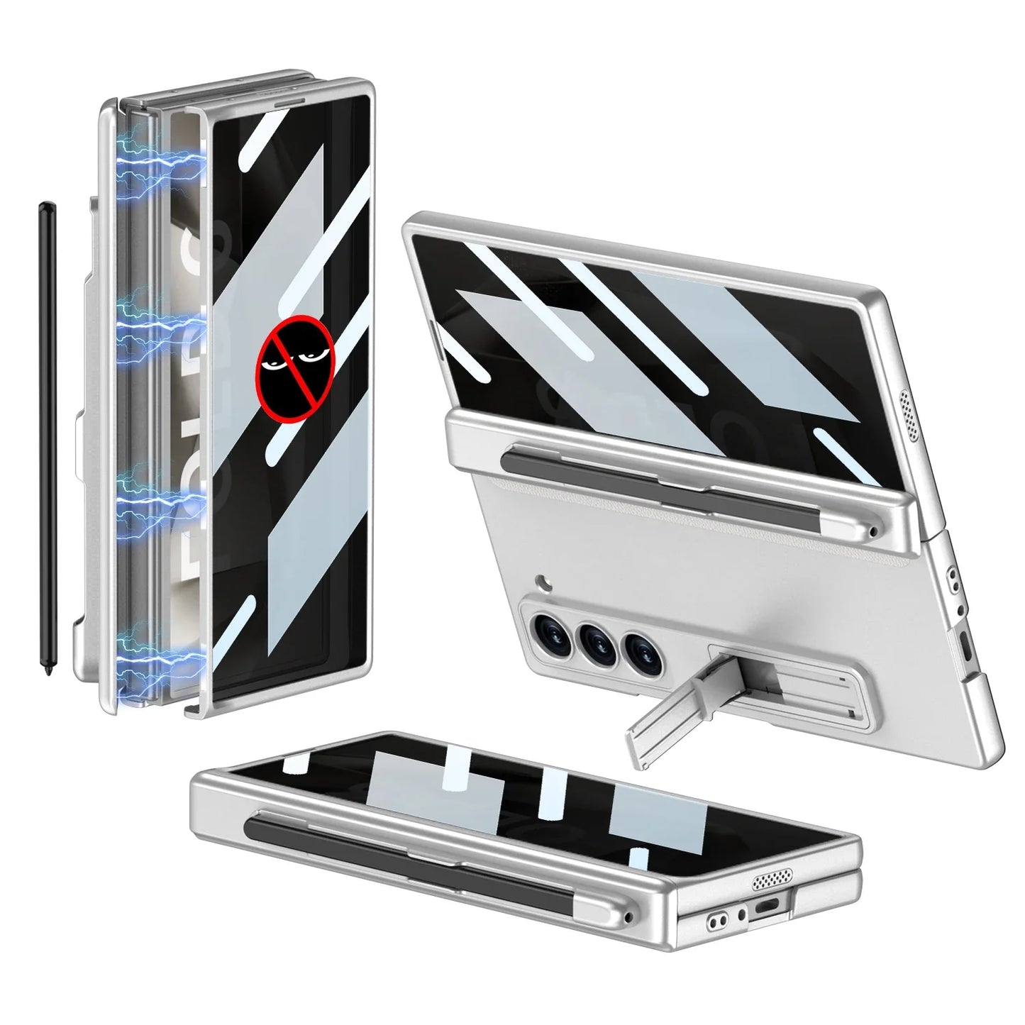 Durable Phone Case with Stylus Holder & Screen Protector for Galaxy Z Fold 6
