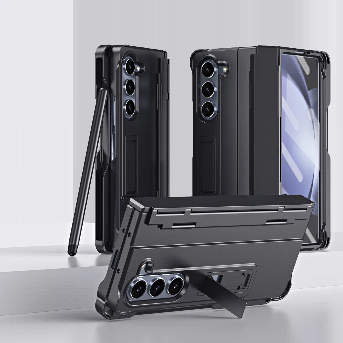 Durable Phone Case with Screen Guard and Stand for Galaxy Z Fold 5