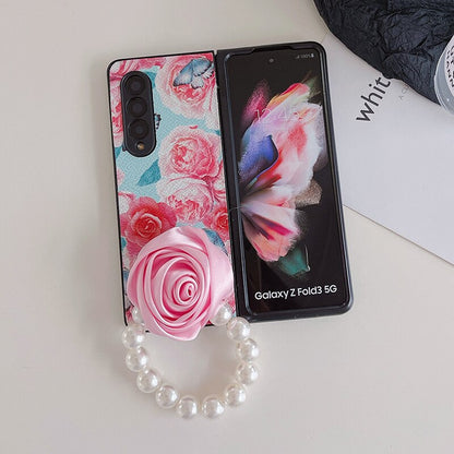 Luxury Phone Case with Crystal Strap for Samsung Galaxy Z Fold 4
