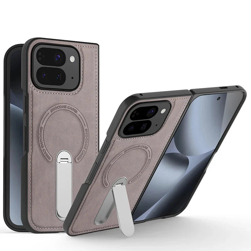 Premium Leather Flip Phone Case with Kickstand