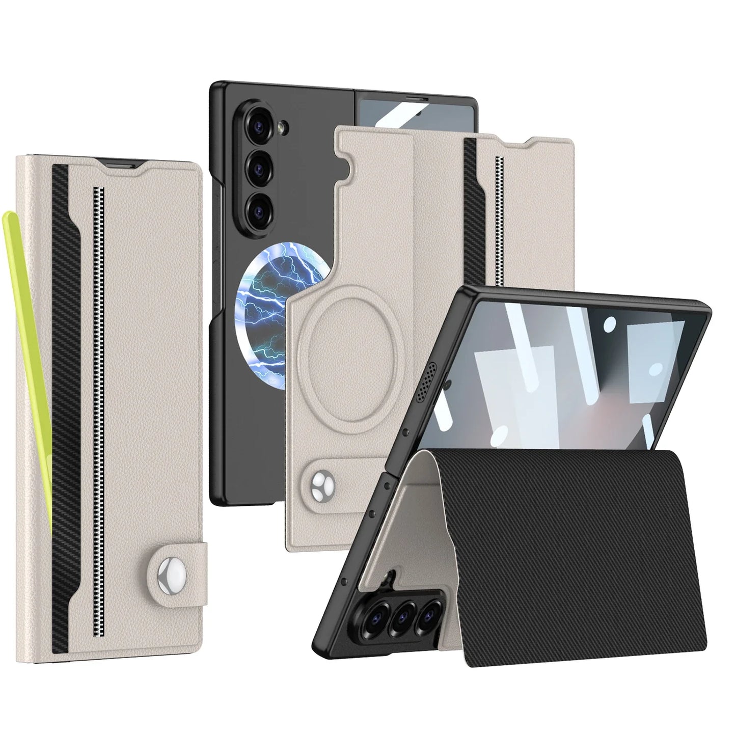 Durable Phone Case with Card Holder for Galaxy Z Fold 6