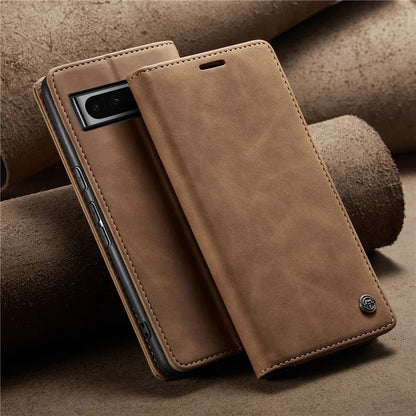 Slim Leather Phone Case with Card Slot for Google Pixel