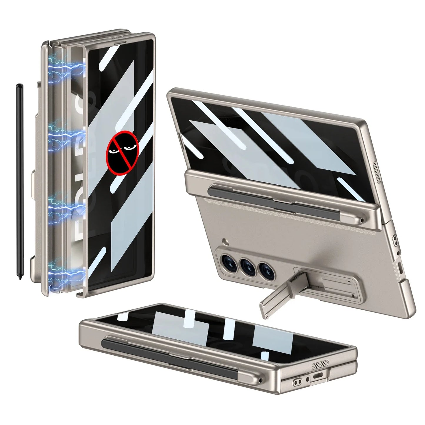Durable Phone Case with Stylus Holder & Screen Protector for Galaxy Z Fold 6