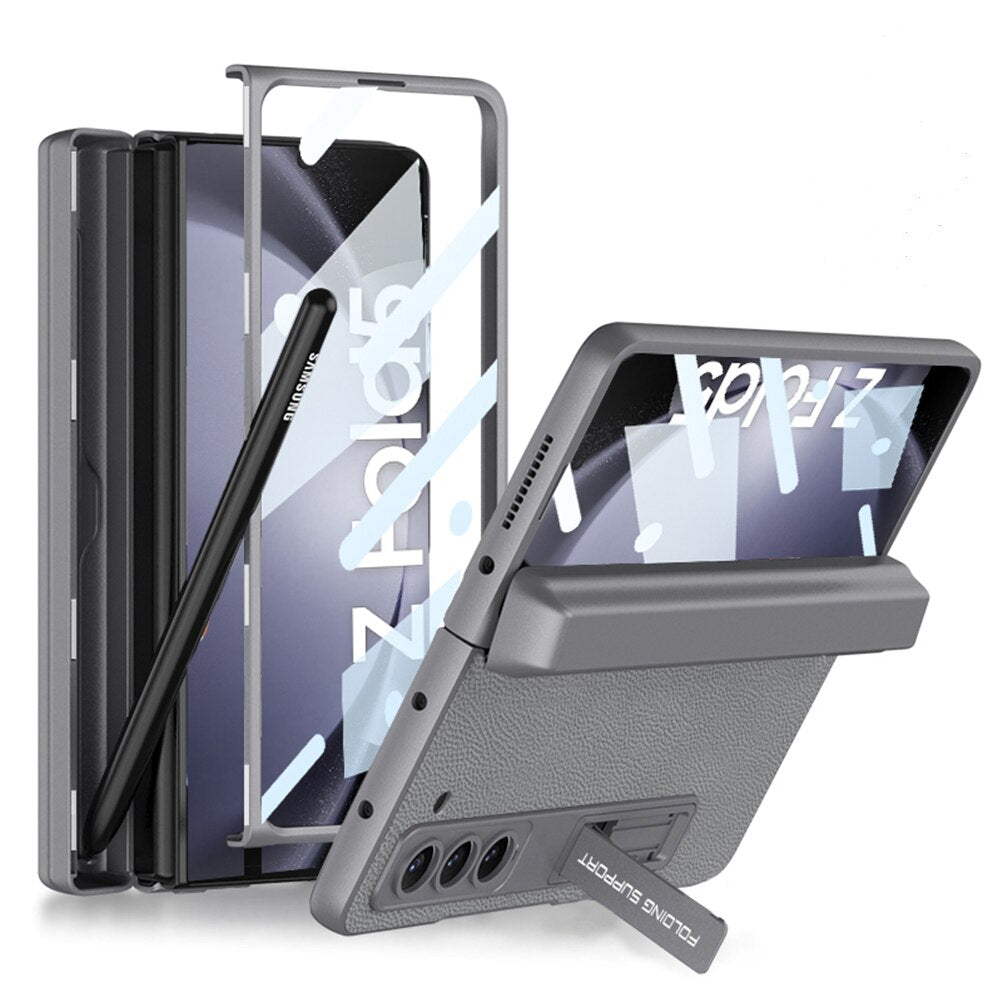 Premium Flip Phone Case with Stylus Holder for Samsung Galaxy Z Fold 5