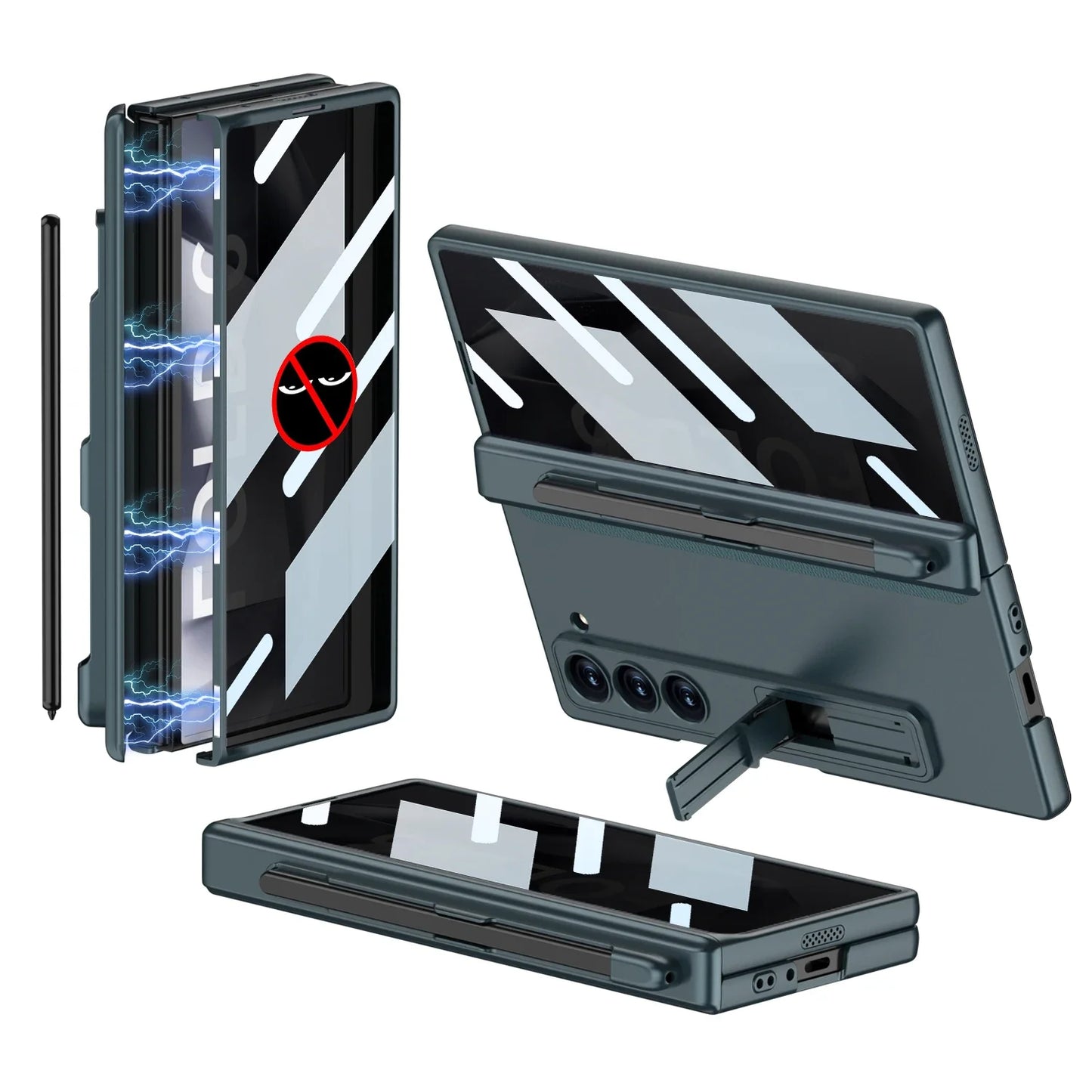 Durable Phone Case with Stylus Holder & Screen Protector for Galaxy Z Fold 6
