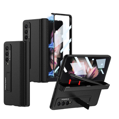 Clear Phone Case with Stand and Stylus Holder for Galaxy Z Fold 4