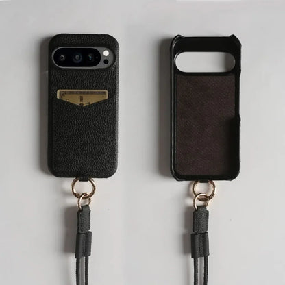 Small Leather Phone Pouch with Card Slot for Pixel
