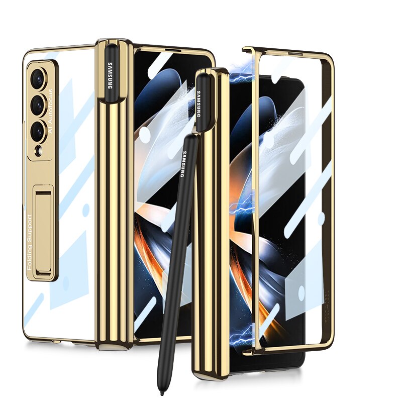 Clear Phone Case with Stylus Holder for Samsung Galaxy Z Fold 4
