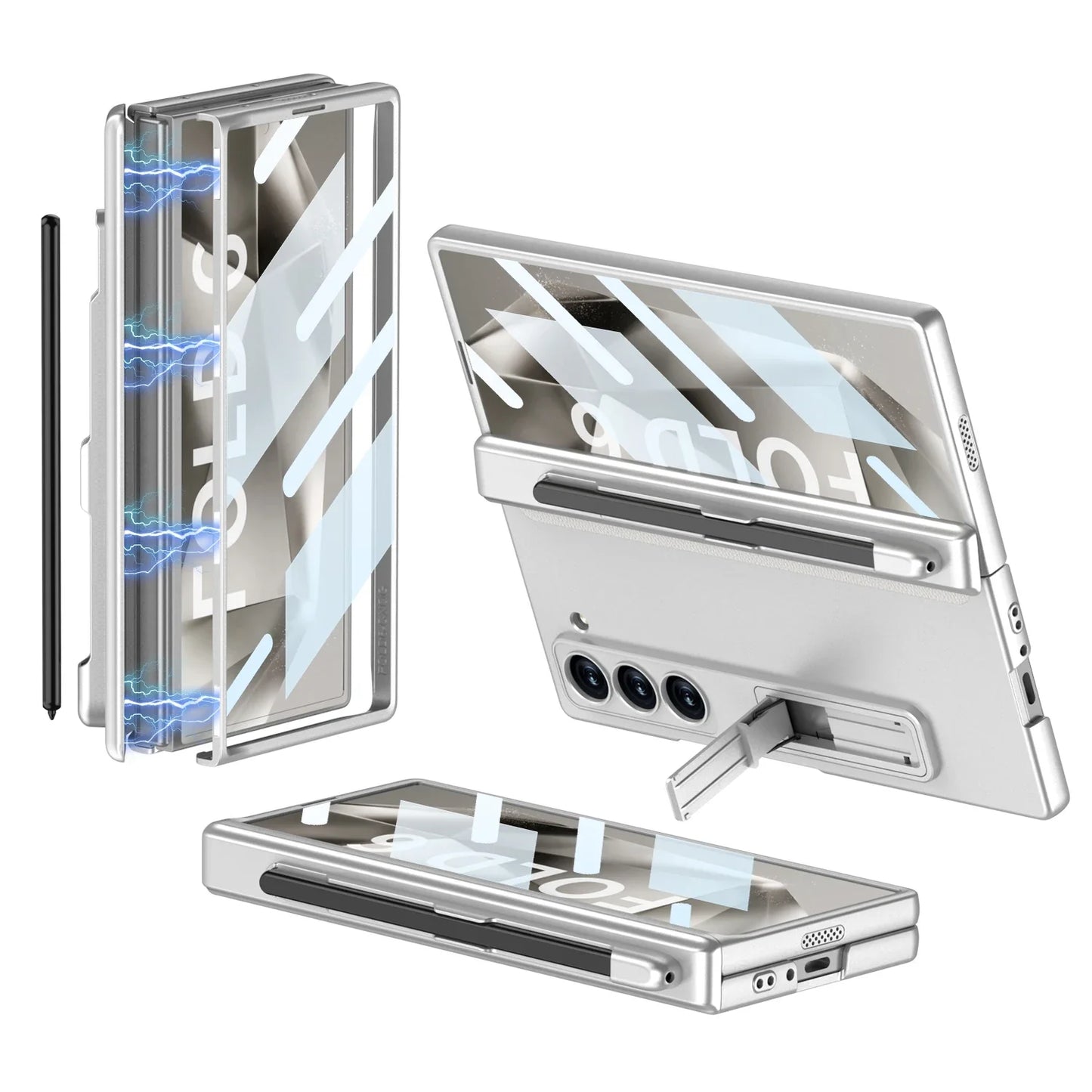 Durable Phone Cover with Stand and Stylus Holder for Samsung Galaxy Z Fold 6