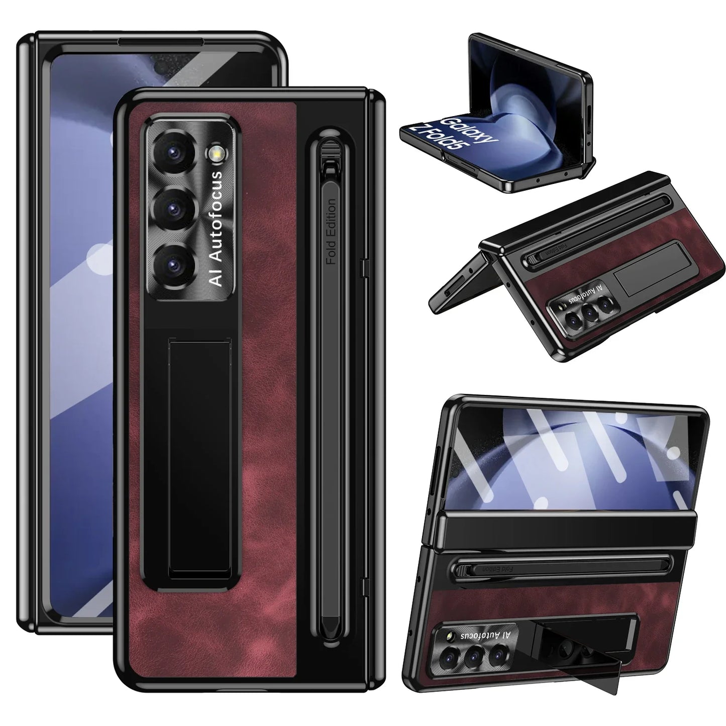 Durable Phone Case with Stand and Stylus for Galaxy Z Fold 5