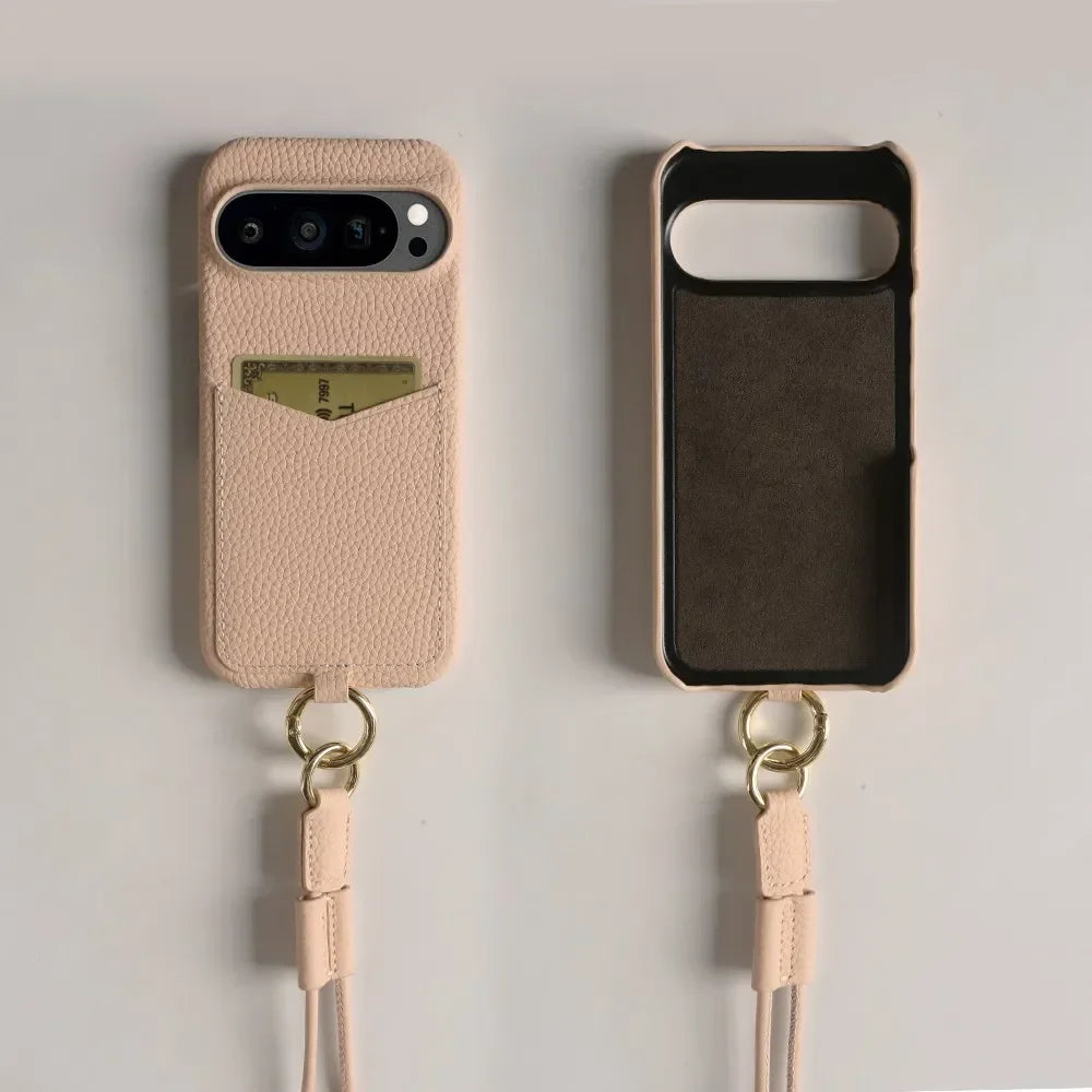 Small Leather Phone Pouch with Card Slot for Pixel