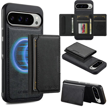 Premium Phone Flip Leather Wallet Case for Pixel