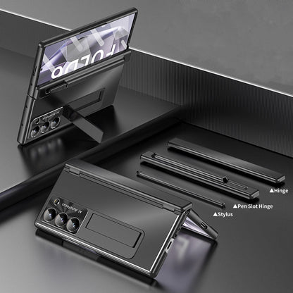 Durable Metal Phone Case with Stand and Stylus Holder