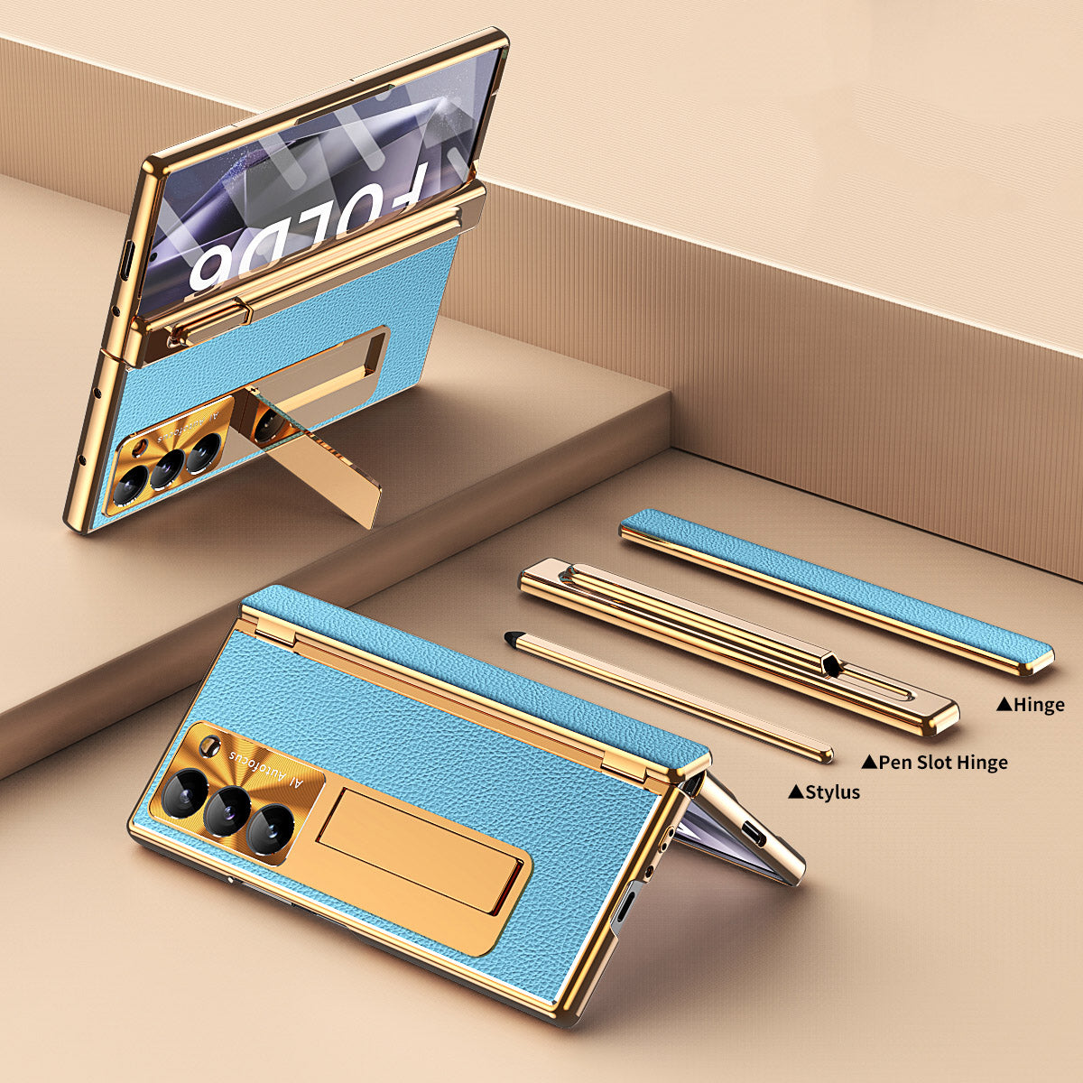 Premium Phone Cover with Stand and Stylus Holder for Samsung Galaxy Z Fold