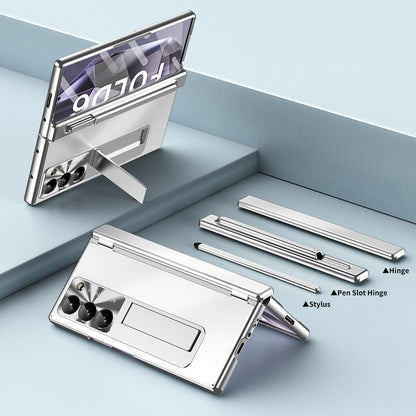 Durable Metal Phone Case with Stand and Stylus Holder