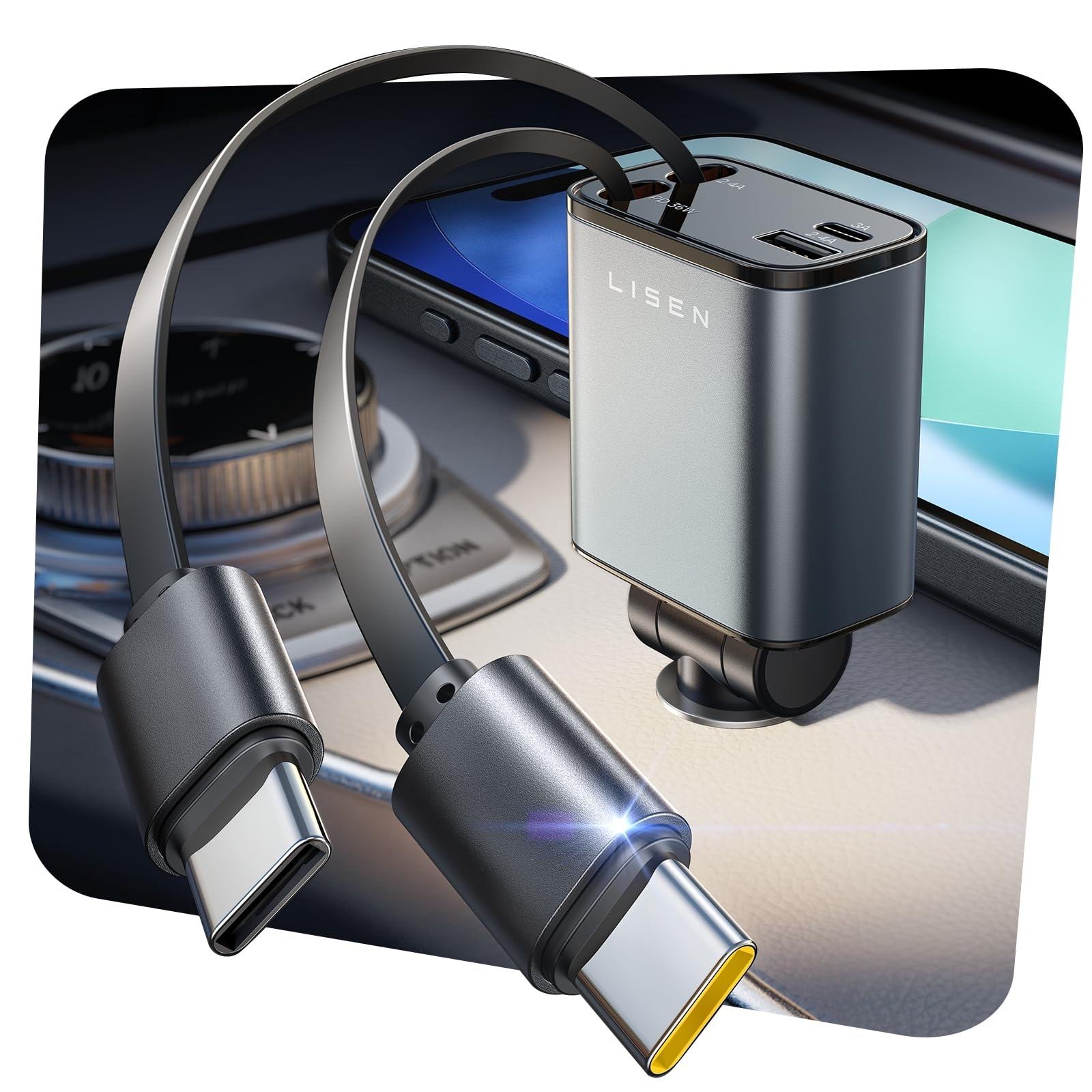 Compact 4 in 1 Car Phone Charger Cable - OmgCases