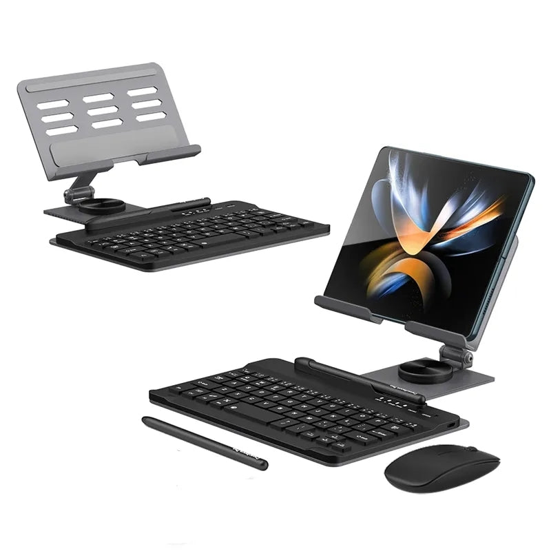 Compact Phone Stand with Wireless Keyboard for Z Fold