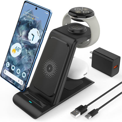 Fast 3 in 1 Wireless Charging Pad for Google Pixel