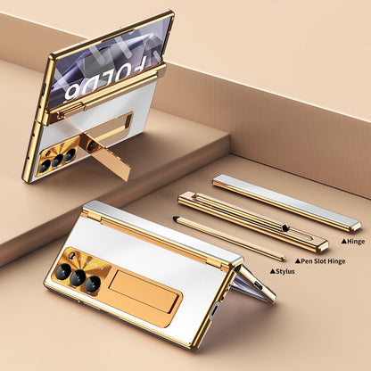Durable Metal Phone Case with Stand and Stylus Holder