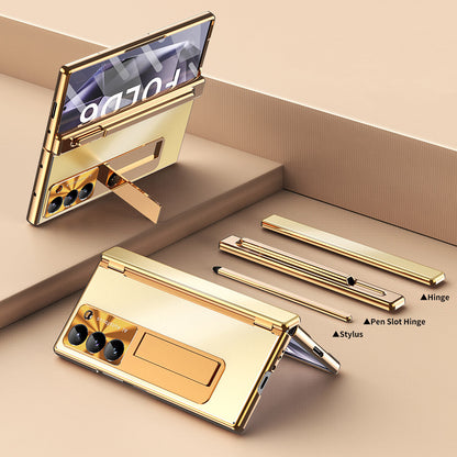 Durable Metal Phone Case with Stand and Stylus Holder