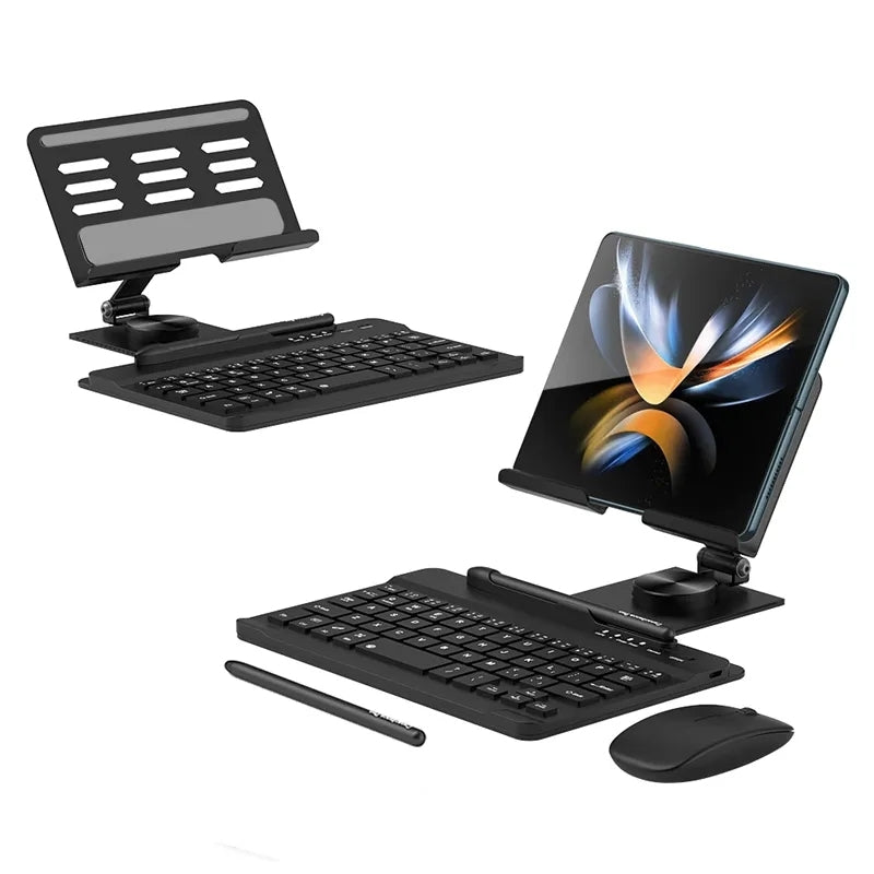 Compact Phone Stand with Wireless Keyboard for Z Fold